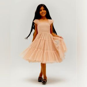 Like New Hill House Tiny Ellie Tulle Dress 9/10Y in Blush Glitter Tulle